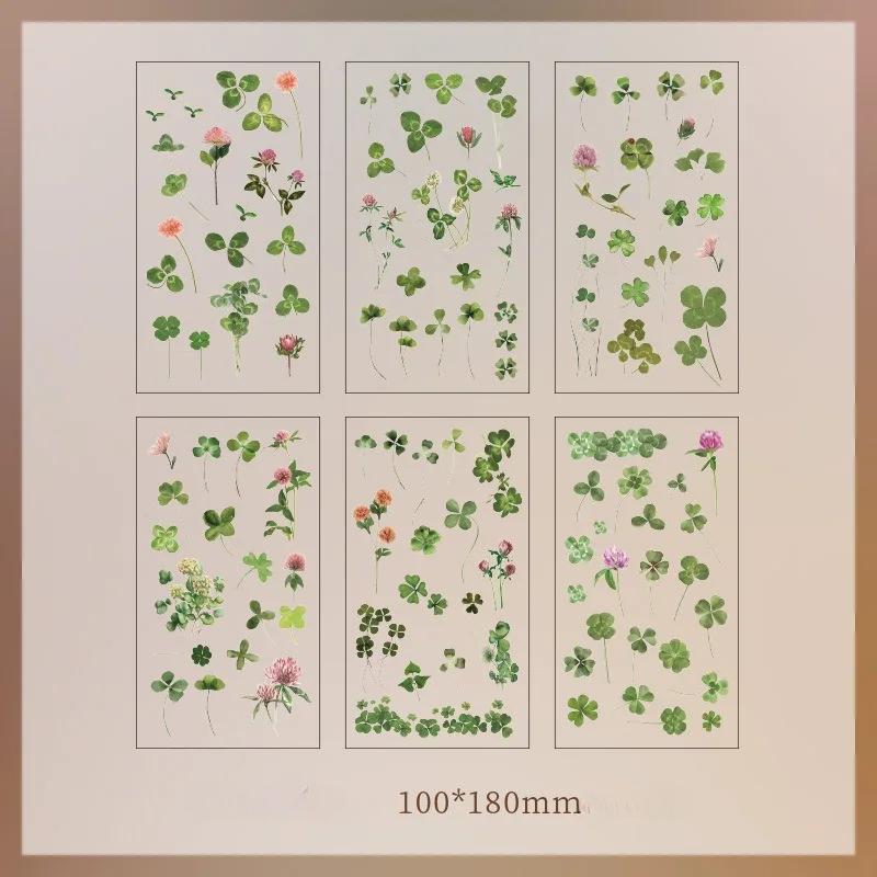 Nature Book Series Handbag Sticker Pack PVC Plant Flower Retro Material Paper Children's Handbag Sticker