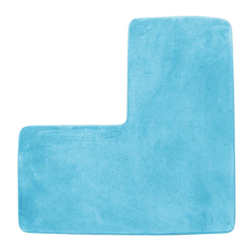 L-Shaped Bath Mat Non-Slip Flannel Memory Foam Corner Bathroom Floor Sofa Mat Absorbent Soft Rug for Shower Toilet Home Decor