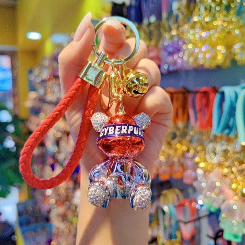 Bear Resin Keychain With Glitter Gradient Finish For Gift Giving And Decoration