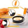 4 Stück Eierringe Antihaft zum Braten Runde Eierform mit Ölpinsel Spiegelei-Ring Edelstahl Eierkreise Eierformer