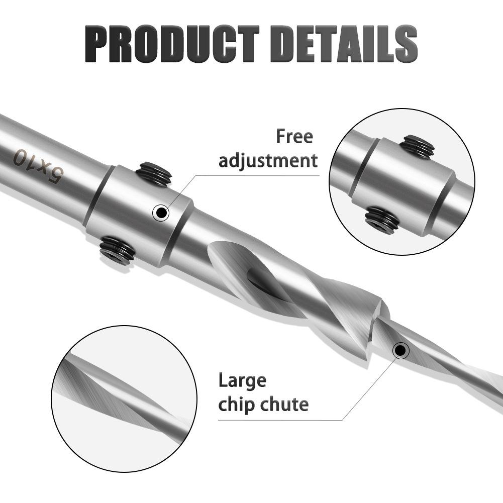 10Mm Woodworking Salad Drilling Countersunk Hole Drilling Countersunk Head Screw High Speed Steel Drill Core Mother Drill Bit Step Drill Wholesale