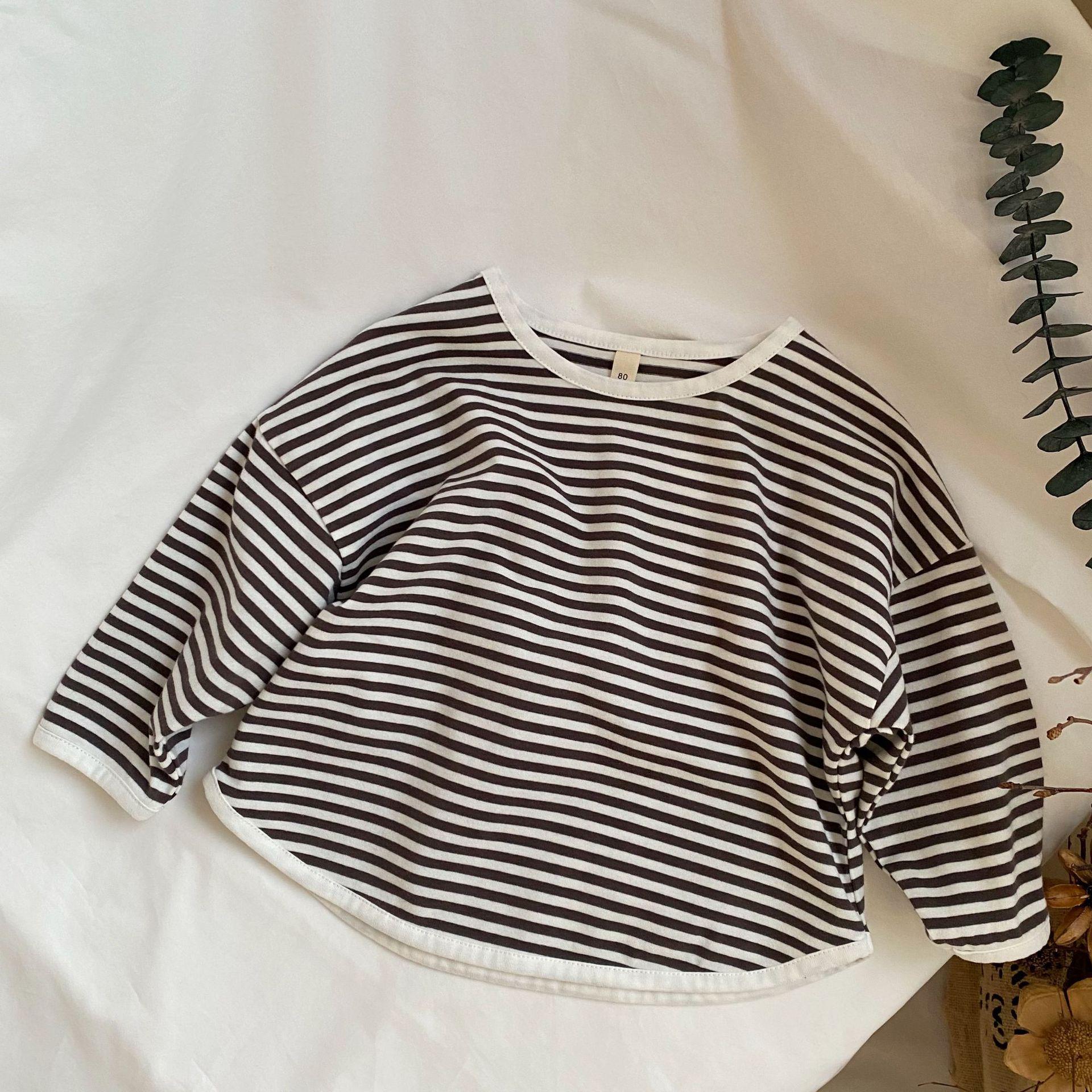 

Футболка с длинным рукавом в полоску в корейском стиле для мальчиков и девочек GL-kids — повседневная и удобная. 100cm