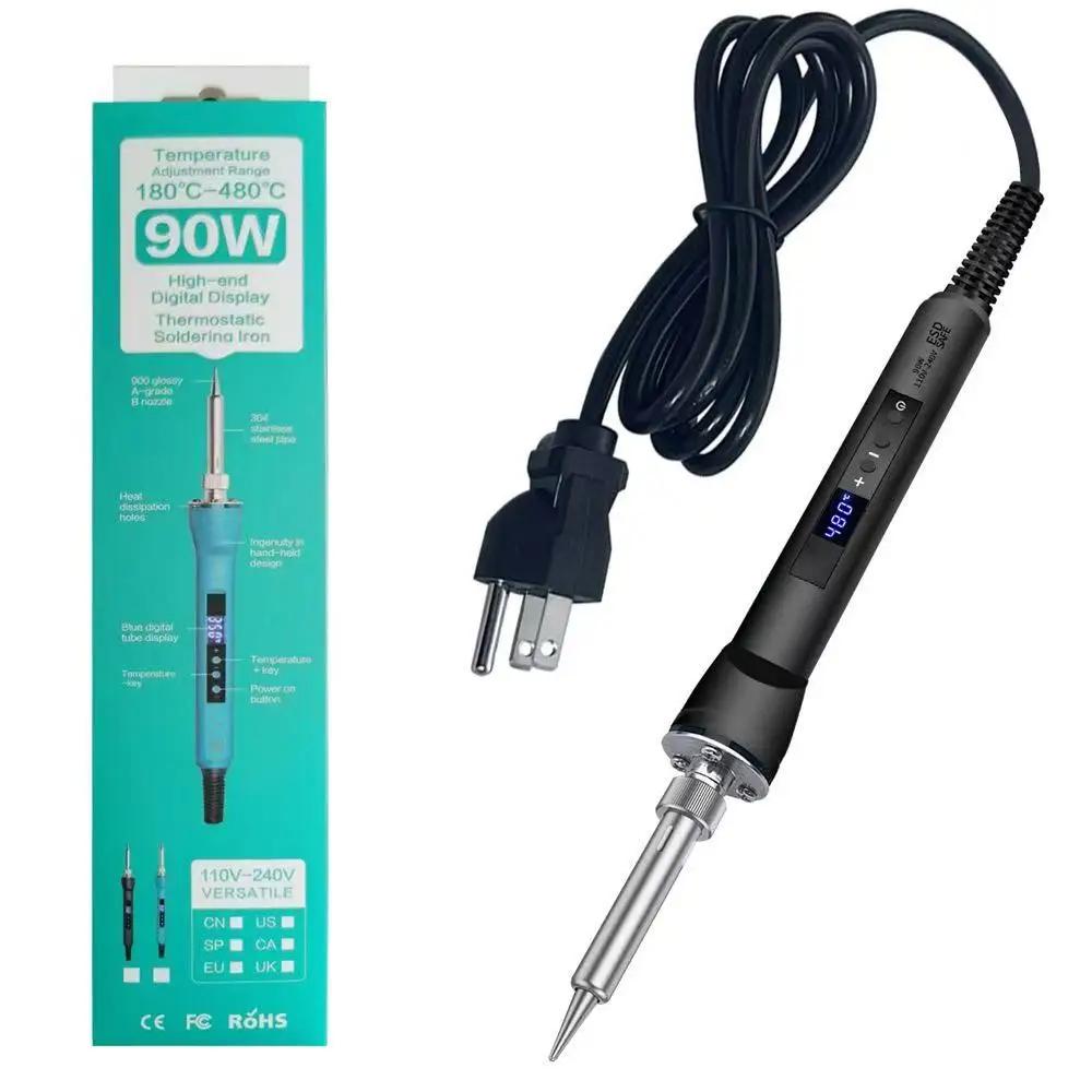 

Электрический паяльник AC 220V 90W с регулируемой температурой, внутренним нагревом, светодиодным цифровым дисплеем, паяльная ручка, инструменты для ремонта