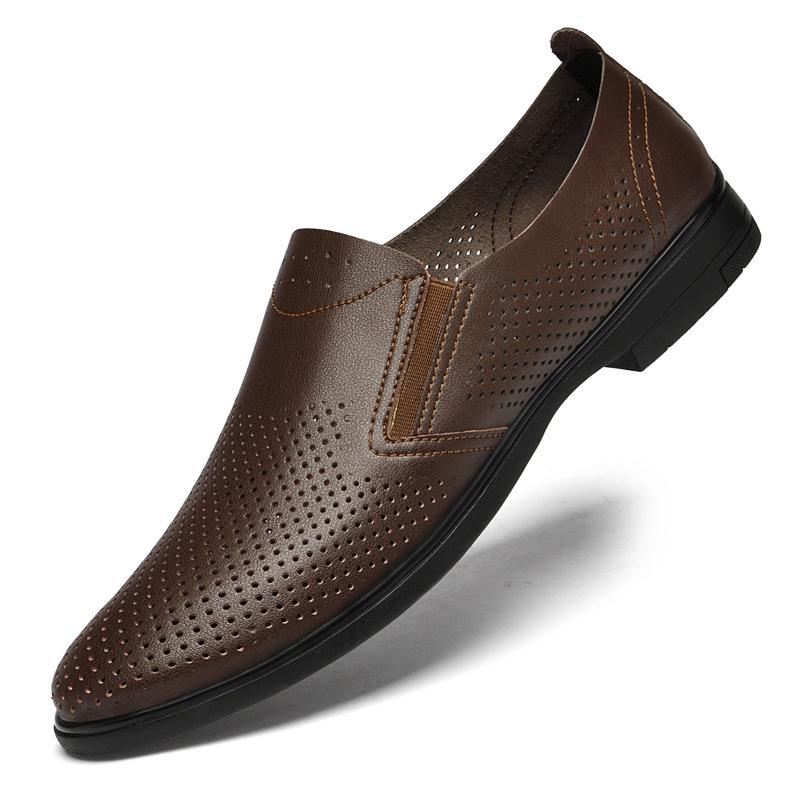 Men s Large Size Leather Slip-on Loafers 47, Breathable Business Cowhide Casual Shoes 37. 46