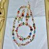 Women's Square Crystal Rainbow Jewelry Set: Bracelet, Necklace & 18K Gold Plated Earrings