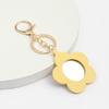 Cute Flower Makeup Mirror Keychain: PU Leather, Portable Pocket Mirror & Car Pendant
