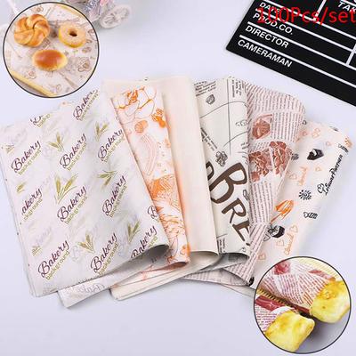 100 Stück Backen Sandwich Hamburger Wraps Brot Ölpapier Wachspapier Antihaft