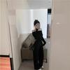 Women's Two-Piece Set: Tea-Colored One-Shoulder Irregular Top and Grey Wide-Leg Pants for Autumn