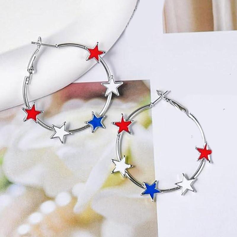 Stylish Five Point Star Ear Hoops Comfortable Alloy Jewelry for Sensitive Skin Portable