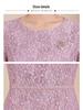 Spring 2025 Purple Mother-in-Law Formal Dress: Three-Quarter Sleeve, High-End, Plus-Size Skirt for Wedding Banquet.