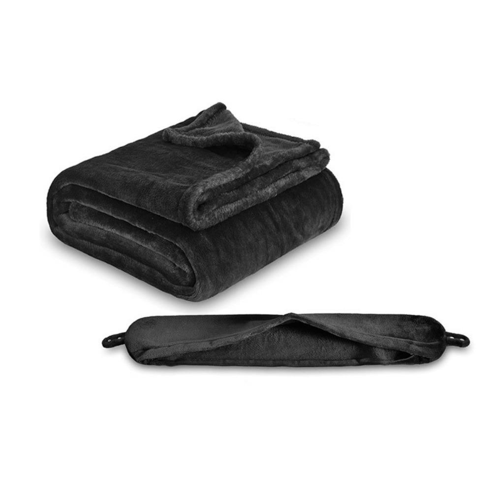 2 in 1 U-shaped Pillow and Blanket Flannel Space-saving Travel Pillow and Blanket Set Folding Solid Color Throw Blanket