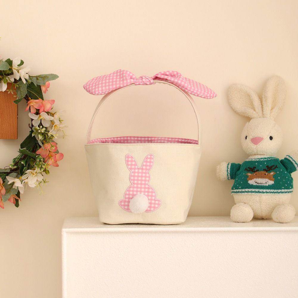 Large capacity Easter Bunny Basket Long ears Easter Egg Basket Rabbit Basket  Easter decorations