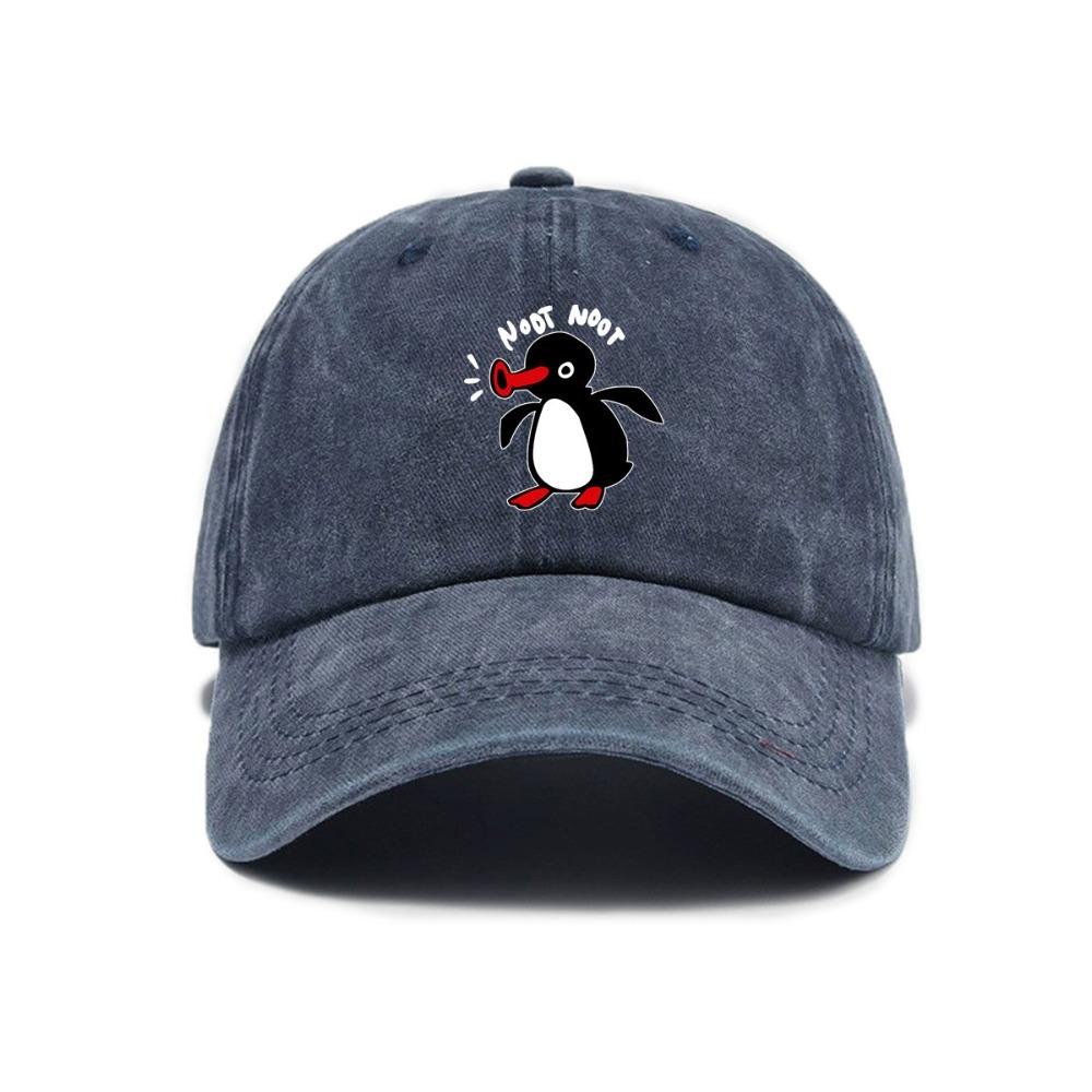 Fashion Adjustable Washed Baseball Caps Lovely Penguin Sun Protection Sun Hat Breathable Penguin Cap Sports