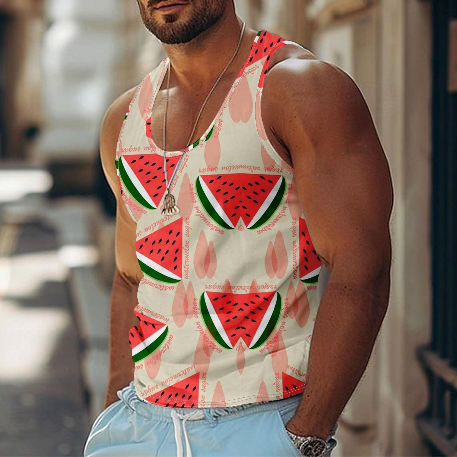 

Мужская летняя пляжная майка для серфинга, повседневная дышащая майка без рукавов, свободная майка с принтом XL красный