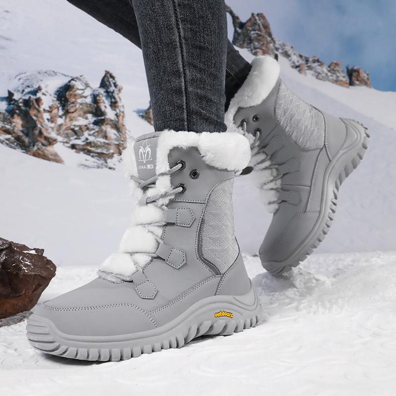 Women's Winter Plus Size Snow Boots for Outdoor Travel Thick Soft and Comfortable Women's High Cut Cotton Boots