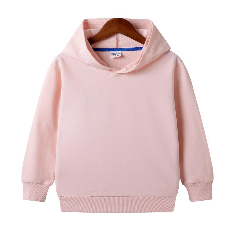 New Spring and Autumn Children's Hooded Pure Cotton Solid Color Sweat