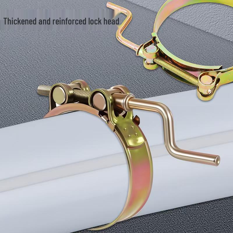 European Heavy-Duty Ratchet Hose Clamp with Thickened U-Bolt for Secure Water Connections.