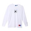 Champion Basketball Long Round Odor Quick Graphic White Men's T-Shirt, Sleeve, Neck, Antibacterial, Resistant, Drying, Print, C3-YB442,