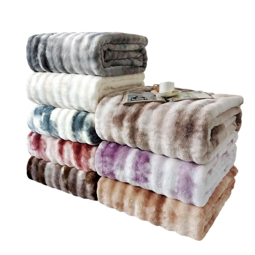 Cross-Border Ink Painting Double-Sided Flannel Blanket Shawl