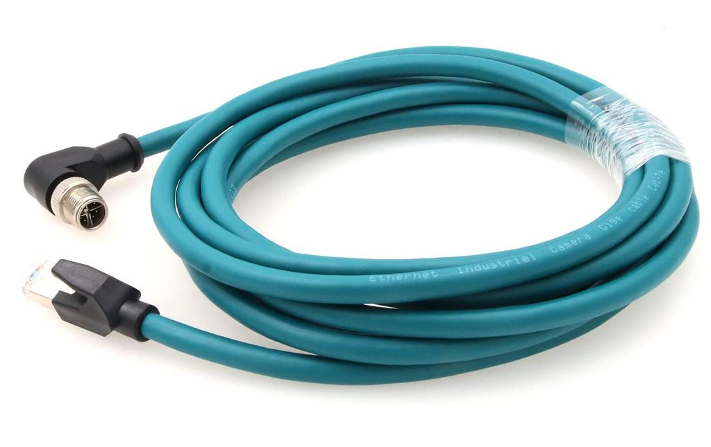 ZBLZGP M12 Male to Female to RJ45 Cat7e Ethernet Shielded Cable for Cognex Industrial Cameras to Male to Dark 8-Pin X-Code (Elbow X-Code RJ45, Male,