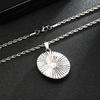 Round Tag Lion Head Three-dimensional Pattern Retro Street Aggressive Titanium Steel Twist Chain Jewelry Pendant Necklace