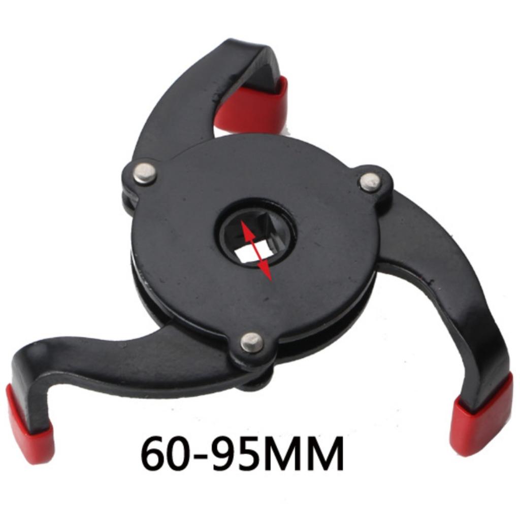 Universal Oil Filter Wrench Adjustable 3 Jaw Oil Filter Removal Tool Range 2-3/8 To 3-7/8 Inch with 1/2'' Adapter 3/8'' Square Drive Socket
