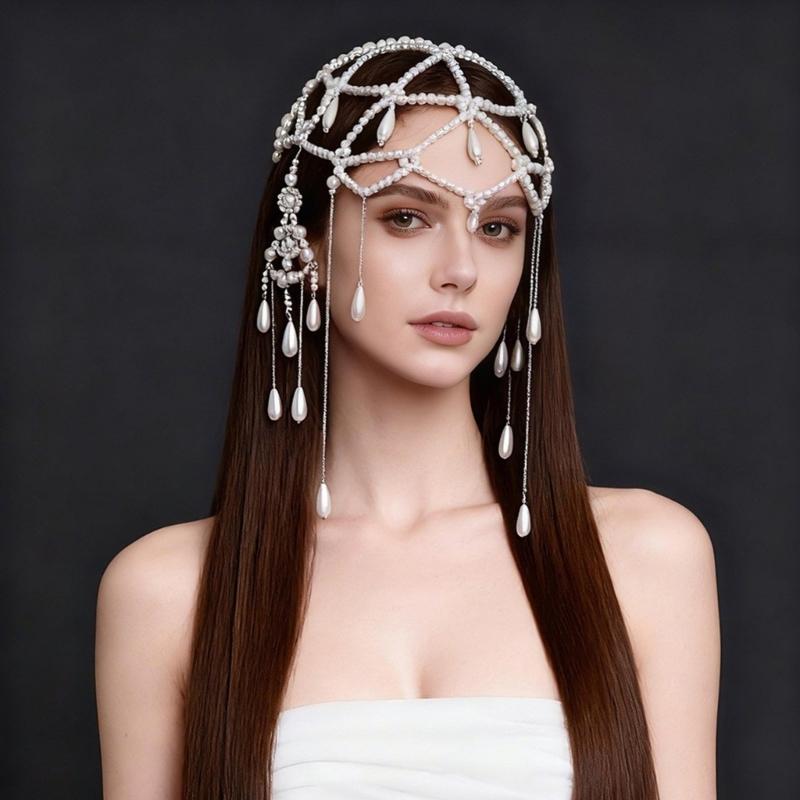 Fashion Pearls Tassels Hair Accessory with Comfortable Wear Suitable for Long Hours Wear in Office and Social Settings