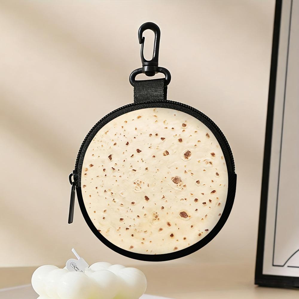 Large Capacity Coin Purse Faux Leather WaterProof Zipper Storage Bag Naan Pattern with Key Ring Wallet For Outdoor Enthusiasts