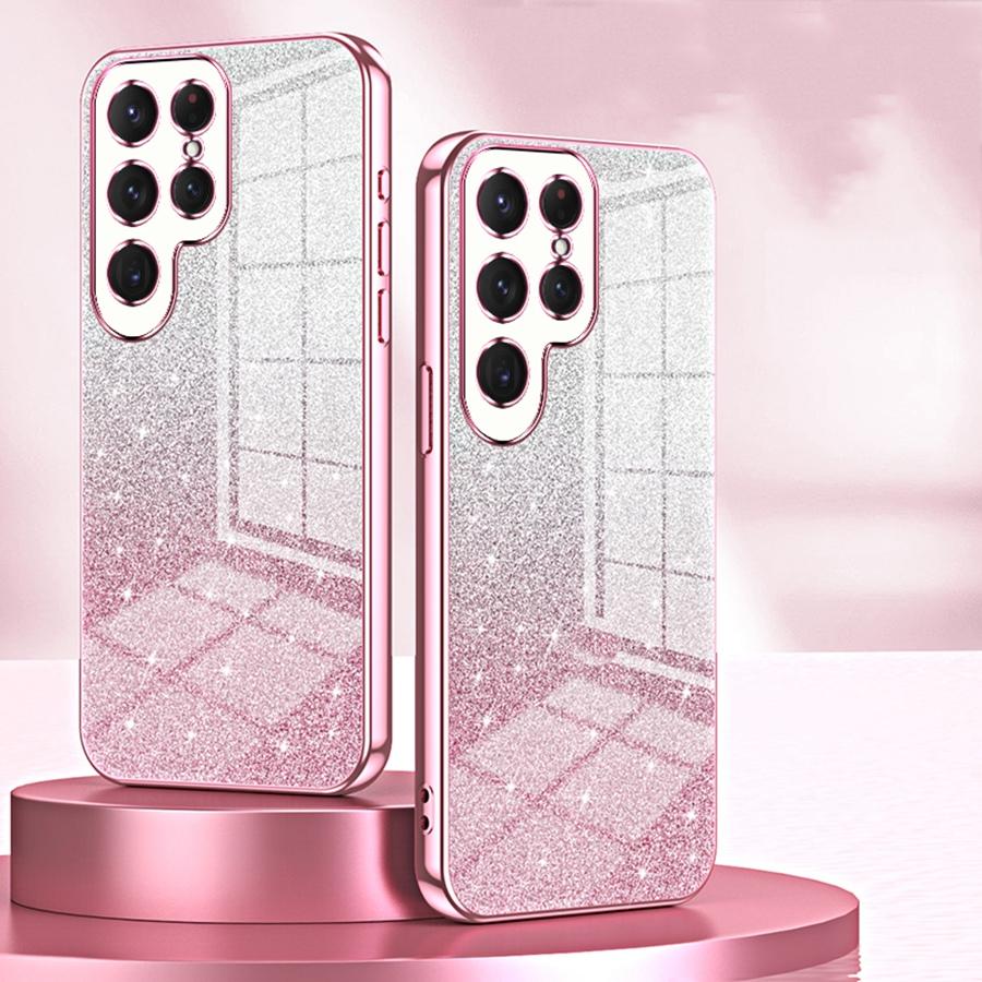 Luxury Plating Glitter Powder Phone Case for iPhone 16 15 14 13 12 11 Samsung S25 S24 S23 S22 A13 A14 A33 A53 A34 A54 Shockproof Soft TPU Back Cover