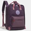 Farbblock-Rucksack mit Fronttasche und gepolsterten Schultergurten