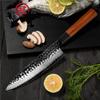 8 Inch Hamdmade Chef Knife 3 Layers Japanese AUS10 Steel Gyuto Knife High Carbon Kitchen Knives Cooking Tools with Knife Protector GRANDSHARP