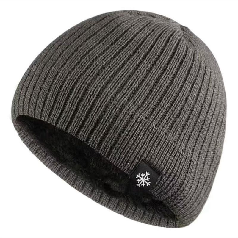 Hat Men's New Windproof and Cold-proof Wool Hat Men's Winter Piled Thickened Warm Ear Protection Bag Head Knitted Hat