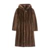Women's Long Hooded Faux Mink Fur Coat - High-End Thickened Design