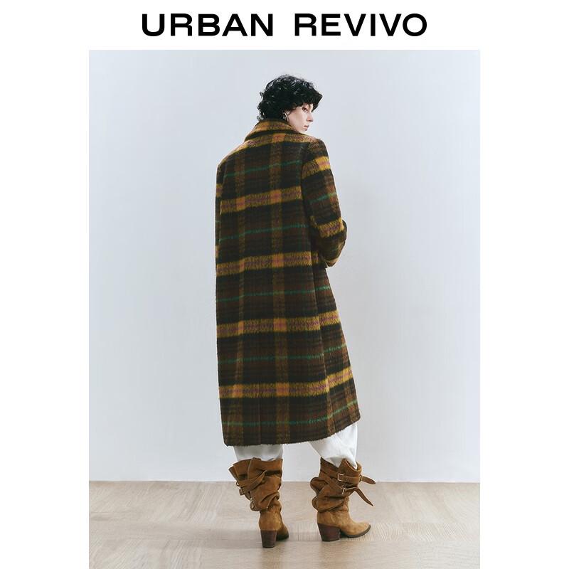 UR Women's Amber Flow Color-Blocked Plaid Winter Coat