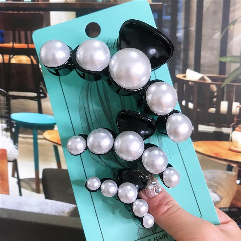 14 Styles Big Pearls Hair Clip Claws Oversize Small  Tiktak Hair Accessories for Women Korean Black White Barrette  New