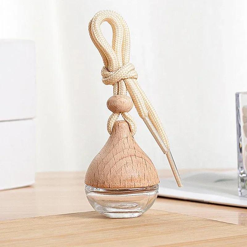 6ML Water Drop Car Air Freshener Pendant Glass Perfume Empty Bottle Car Pendant Hanging Refillable Diffusion Bottle