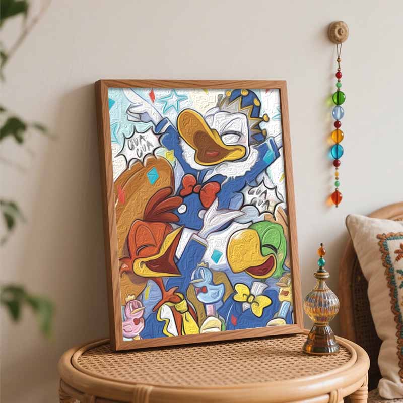 Disney digital oil painting Donald Duck and friends art handmade diy gift home decoration