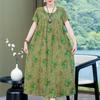 Abiti eleganti taglie forti per donna Abito lungo vintage a maniche corte allentato casual