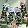 1PC Snowy Pine Tree Winter Forest Art 750ml Color Plastic Sports Water Bottle Leakproof Flip Straw Lid Suitable for Sports Office Home Use