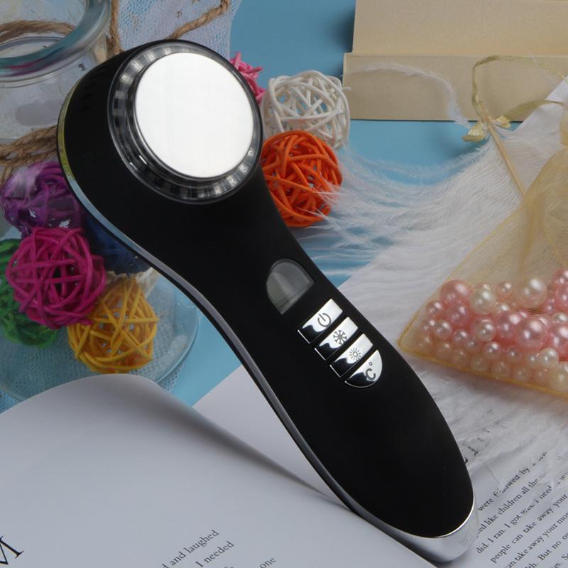 Color Light Vibration Beauty Device: Anti-Wrinkle Skin Rejuvenation Massager with Hot/Cold Therapy and Red/Blue Light