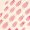 Classic Yellow French Red Floral Almond Shaped Wearable False Nails