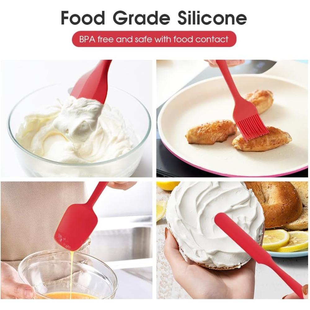 6 Pieces Silicone Spatula Food Grade for Baking Cooking Cake Frosting Kit Heat Resistant Non Stick Kitchen Baking Tool