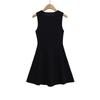 2025 Autumn French Chic Sleeveless Knit Dress with Studs and Rhinestones