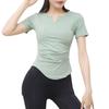 Women's V-neck Short Sleeve Quick-Dry Yoga and Running T-shirt