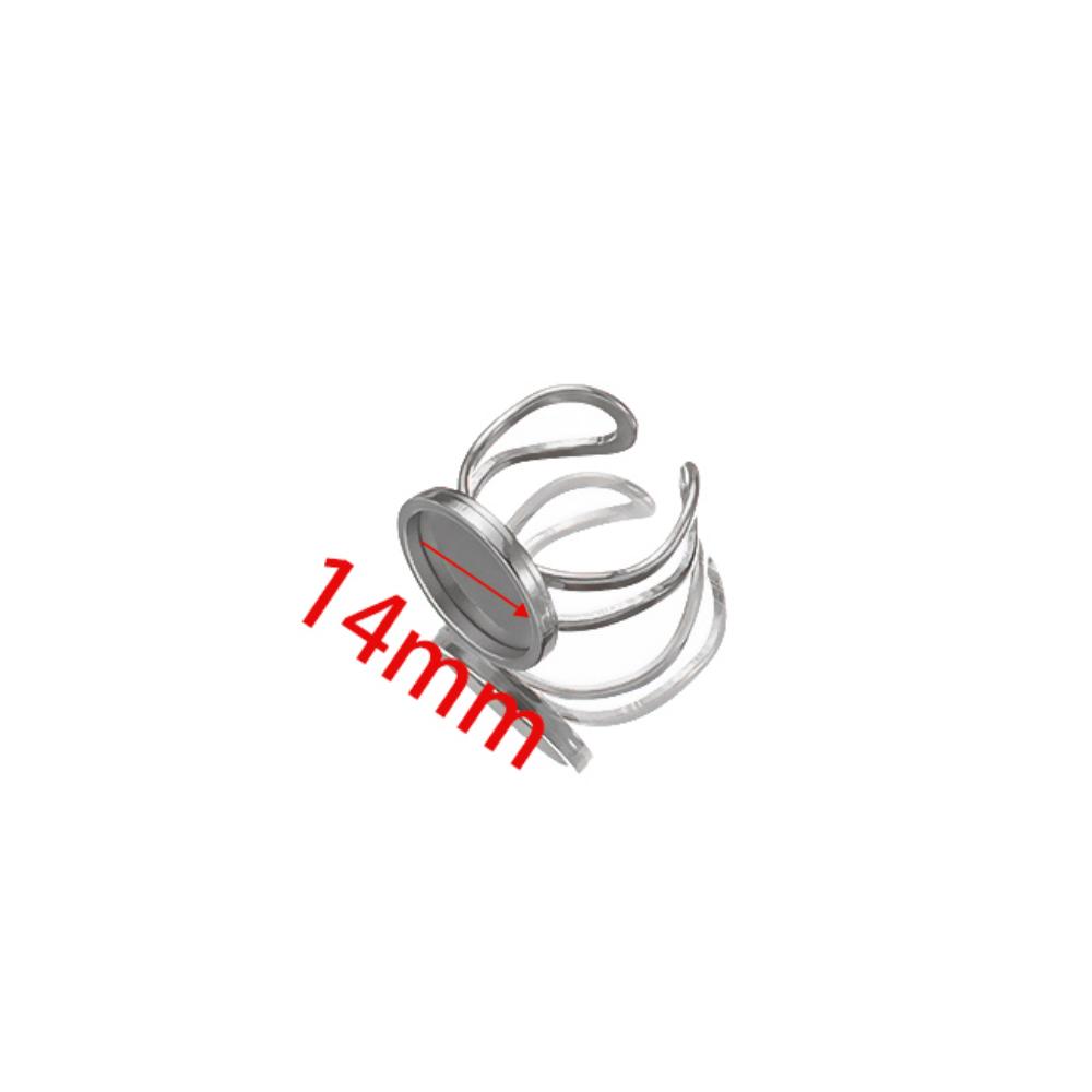 4pcs 10-25mm Round Stainless Steel Open Ring Settings Blank Trayer Ring Bases Cabochon Craft Supplies for Bezel Jewelry Making