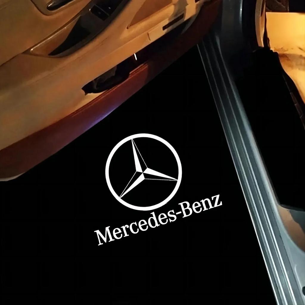New For Mercedes Benz 2pcs Car Door Welcome Light Logo Emblem For Mercedes Benz A C E GLC GLA GLE GLB Class W177 W205 W212 W213