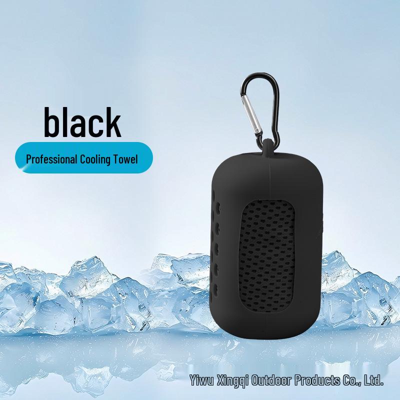 Quick-Dry Fitness Cooling Towel with Silicone Sleeve - Custom Logo Available