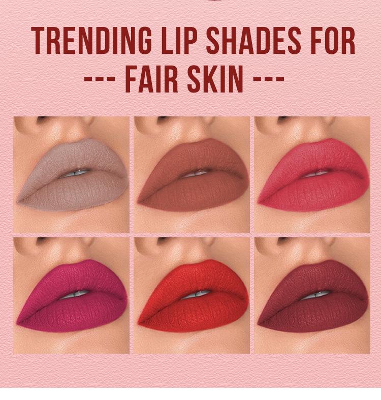 Matte Velvet Long-lasting Lip Gloss Set: Waterproof & Non-stick, Hot European/American Style