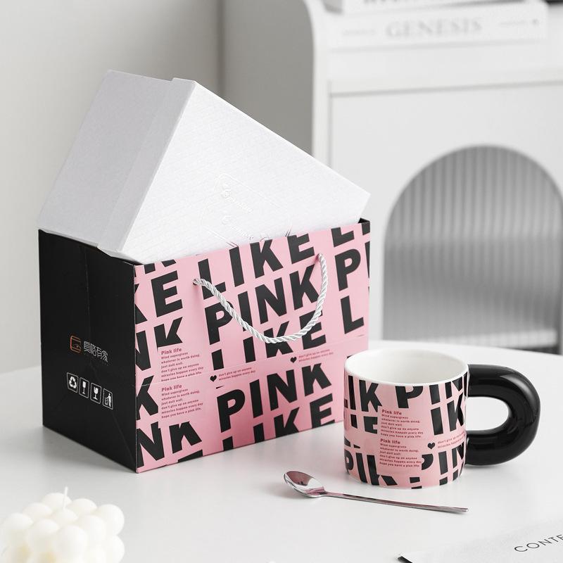 

Creative Ceramic Mug Gift Bag Set Water Cup Couple Gift Coffee Cup Event Souvenir Gift 301-400ml