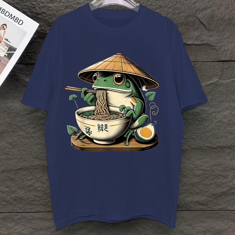 Cute Frog T-Shirt,Soft Breathable & Fade-Resistant, Classic Fit for Daily Casual Wear